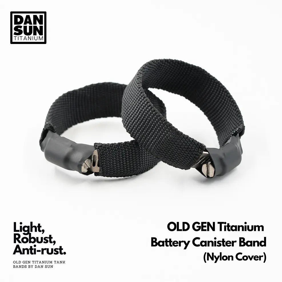 Batterij klemband van titanium 1 st.