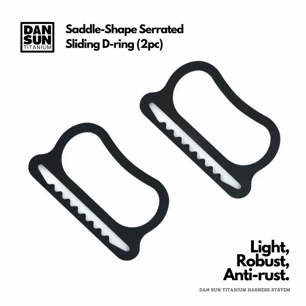 Saddle-shaped Serrated Sliding D-ring (2pc)
